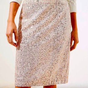 Stunning Loft Sequin Pencil Skirt in Champagne Pink.